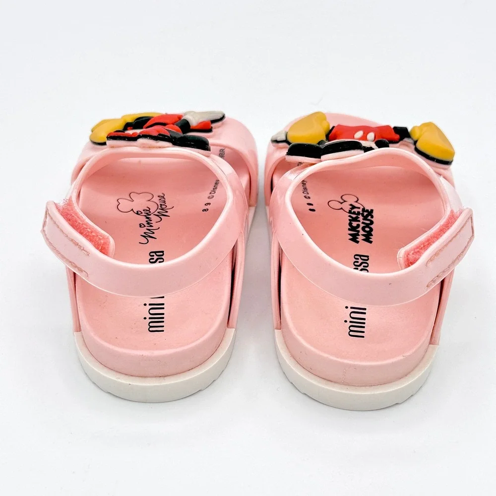 Mini Melissa Kids Play Mickey & Minnie Sandal 5 Pink Disney Summer Vacation Shoe
